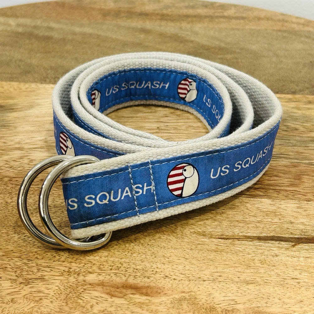 Vintage Vines U.S. Squash D Ring Belt Men's Size Large USA Made 45" Long Preppy